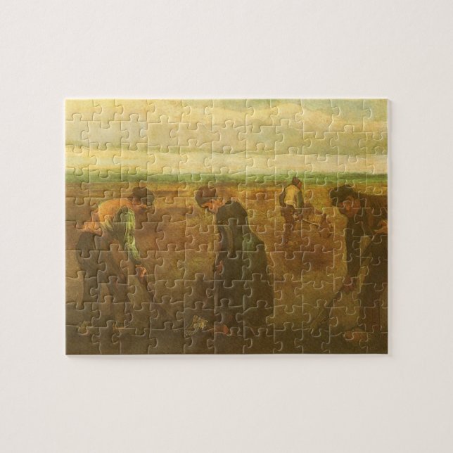 Vincent van Gogh - Peasants Planting Potatoes  Jigsaw Puzzle (Horizontal)