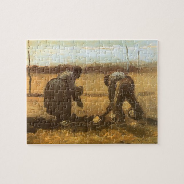 Vincent van Gogh - Peasants Planting Potatoes Jigsaw Puzzle (Horizontal)