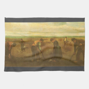 Vincent van Gogh - Peasants Planting Potatoes  Kitchen Towel