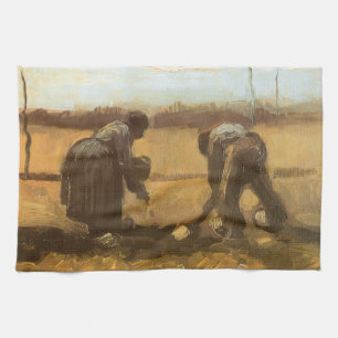 Vincent van Gogh - Peasants Planting Potatoes Kitchen Towel