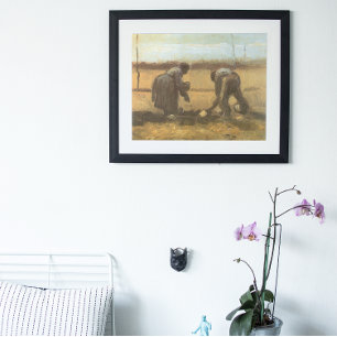 Vincent van Gogh - Peasants Planting Potatoes Poster