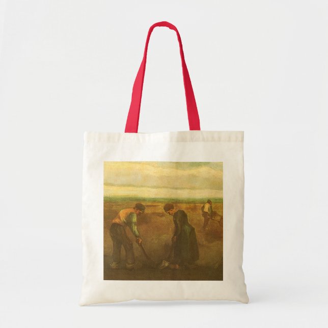 Vincent van Gogh - Peasants Planting Potatoes  Tote Bag (Front)
