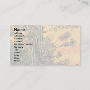 Vincent Van Gogh - Pine Trees Against A Red Sky Business Card
