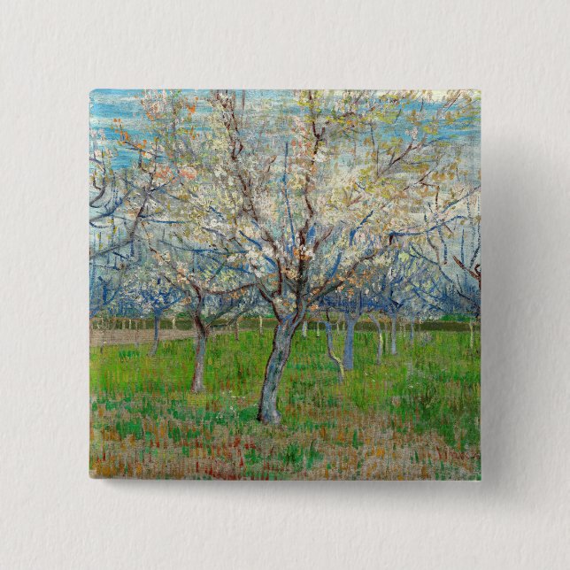 Vincent van Gogh - Pink Orchard Button (Front)