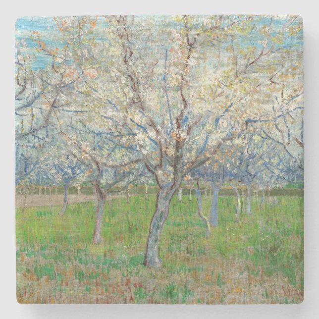 Vincent van Gogh - Pink Orchard Stone Coaster (Front)