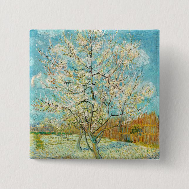 Vincent van Gogh - Pink Peach Tree in Blossom Button (Front)