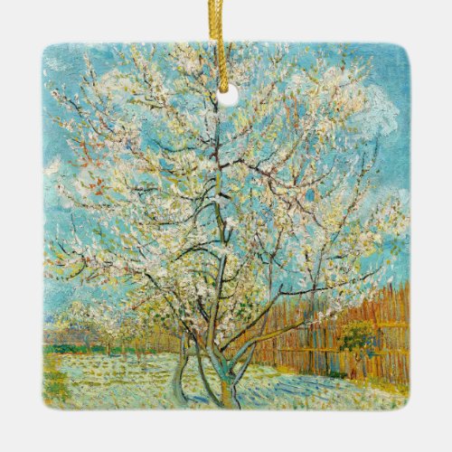 Vincent van Gogh _ Pink Peach Tree in Blossom Ceramic Ornament