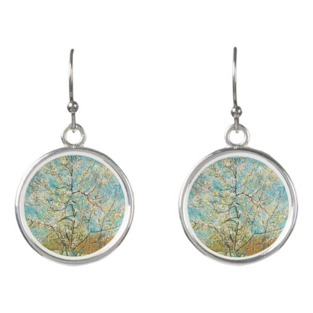 Vincent van Gogh - Pink Peach Tree in Blossom Earrings (Front)
