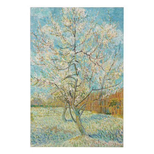 Vincent van Gogh _ Pink Peach Tree in Blossom Faux Canvas Print