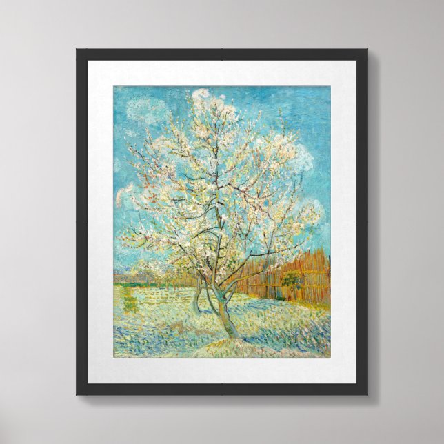 Vincent van Gogh - Pink Peach Tree in Blossom Framed Art (Framed Front)