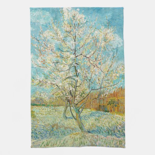 Vincent van Gogh _ Pink Peach Tree in Blossom Kitchen Towel