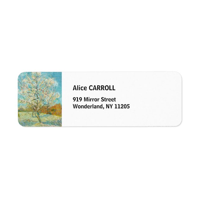 Vincent van Gogh - Pink Peach Tree in Blossom Label (Front)