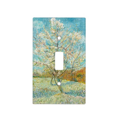 Vincent van Gogh _ Pink Peach Tree in Blossom Light Switch Cover