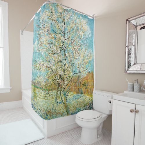 Vincent van Gogh _ Pink Peach Tree in Blossom Shower Curtain