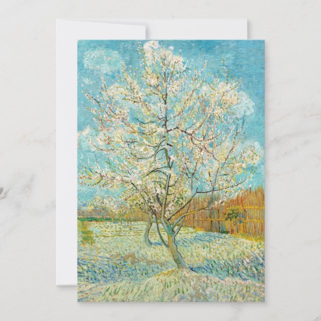 Vincent van Gogh - Pink Peach Tree in Blossom Thank You Card (Front)
