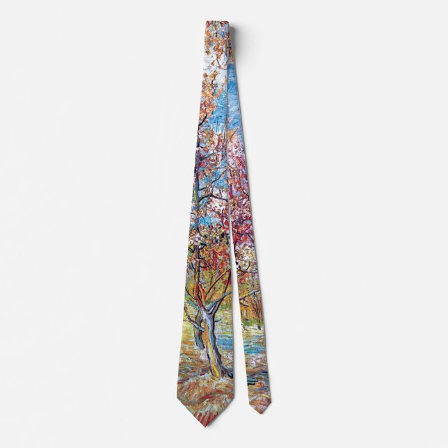 Vincent Van Gogh - Pink Peach Trees Neck Tie (Front)
