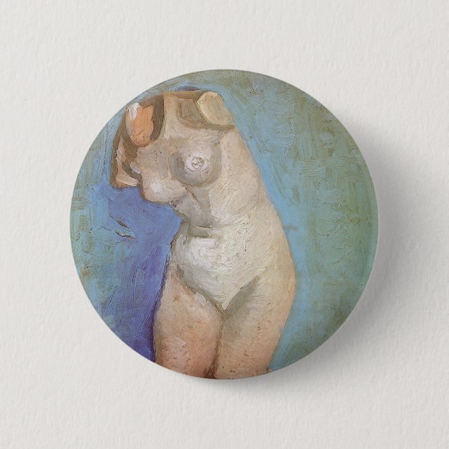 Vincent van Gogh - Plaster Statuette Female Torso Pinback Button (Front)