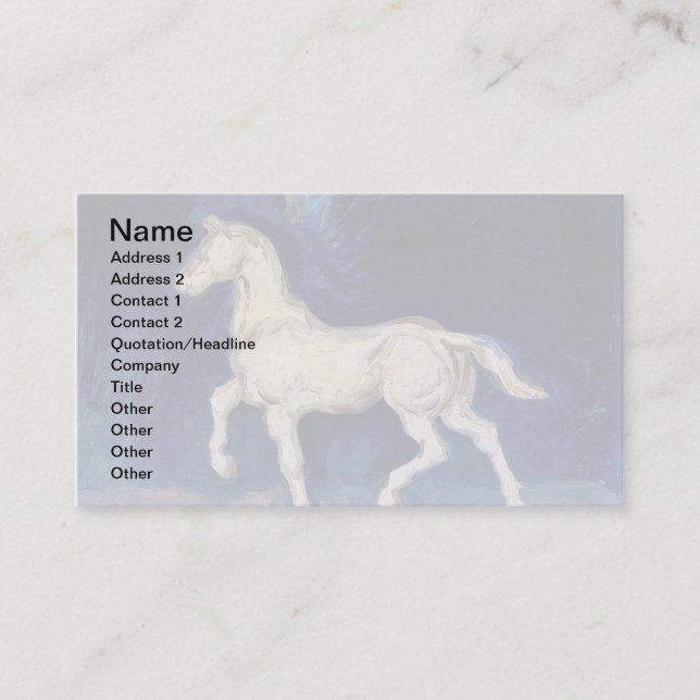 Vincent Van Gogh - Plaster Statuette Of A Horse Business Card (Front)