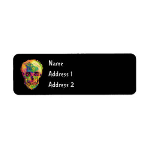 Vincent Van Gogh - Pop Art Halloween Skull Label