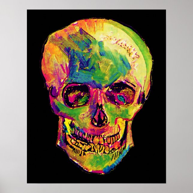 Vincent Van Gogh - Pop Art Halloween Skull Poster (Front)