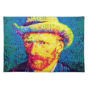 Vincent Van Gogh - Pop Art Self Portrait With Hat Cloth Placemat