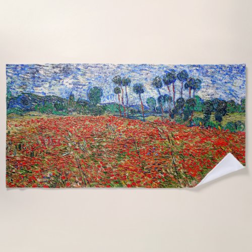 Vincent van Gogh _ Poppy Field Beach Towel