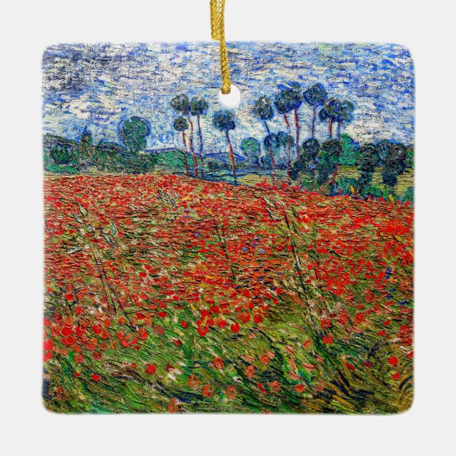 Vincent van Gogh - Poppy Field Ceramic Ornament (Front)