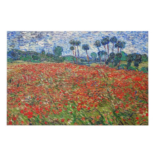 Vincent van Gogh _ Poppy Field Faux Canvas Print