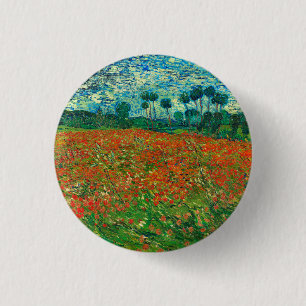 Vincent Van Gogh Poppy Field Fine Art Button