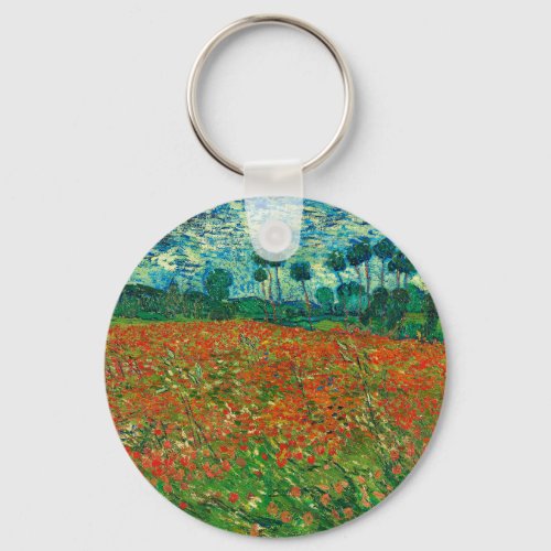 Vincent Van Gogh Poppy Field Fine Art Keychain