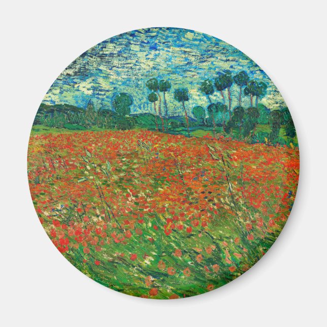 Vincent Van Gogh Poppy Field Fine Art Magnet (Front)