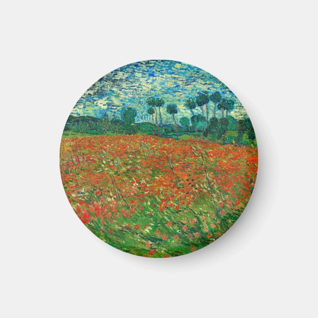 Vincent Van Gogh Poppy Field Fine Art Magnet (Front)