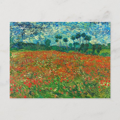 Vincent Van Gogh Poppy Field Fine Art Postcard