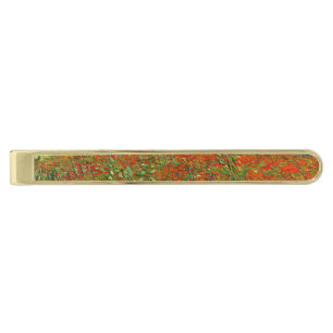 Vincent Van Gogh Poppy Field Floral Vintage Art Gold Finish Tie Bar