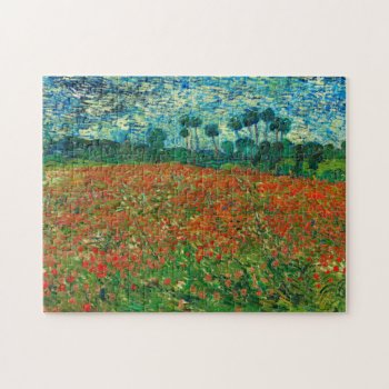 Vincent Van Gogh Poppy Field Floral Vintage Art Jigsaw Puzzle by artfoxx at Zazzle