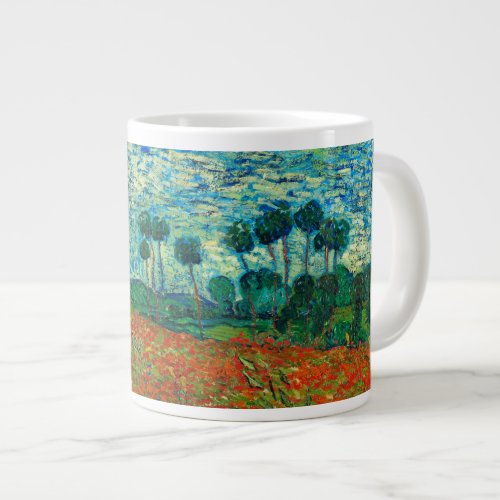 Vincent Van Gogh Poppy Field Floral Vintage Art Large Coffee Mug