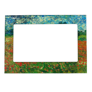 Vincent Van Gogh Poppy Field Floral Vintage Art Magnetic Picture Frame