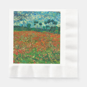 Vincent Van Gogh Poppy Field Floral Vintage Art Paper Napkins