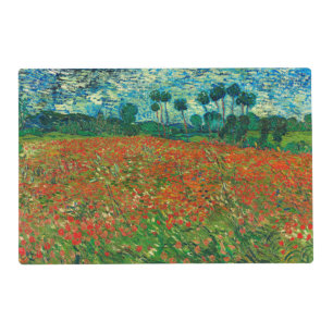 Vincent Van Gogh Poppy Field Floral Vintage Art Placemat