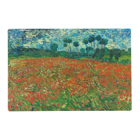 Vincent Van Gogh Poppy Field Floral Vintage Art Placemat