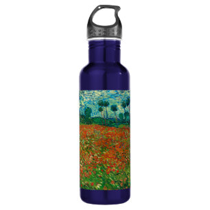 Vincent Van Gogh Poppy Field Floral Vintage Art Stainless Steel Water Bottle