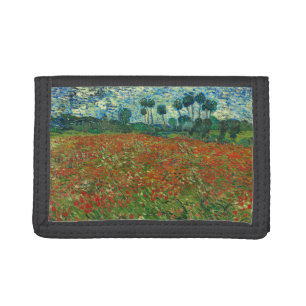 Vincent Van Gogh Poppy Field Floral Vintage Art Trifold Wallet