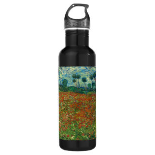 Vincent Van Gogh Poppy Field Floral Vintage Art Water Bottle
