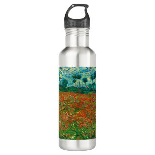 Vincent Van Gogh Poppy Field Floral Vintage Art Water Bottle