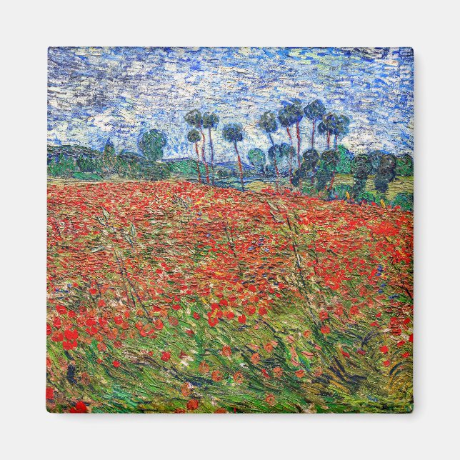 Vincent van Gogh - Poppy Field Magnet (Front)