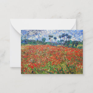 Vincent van Gogh - Poppy Field Note Card