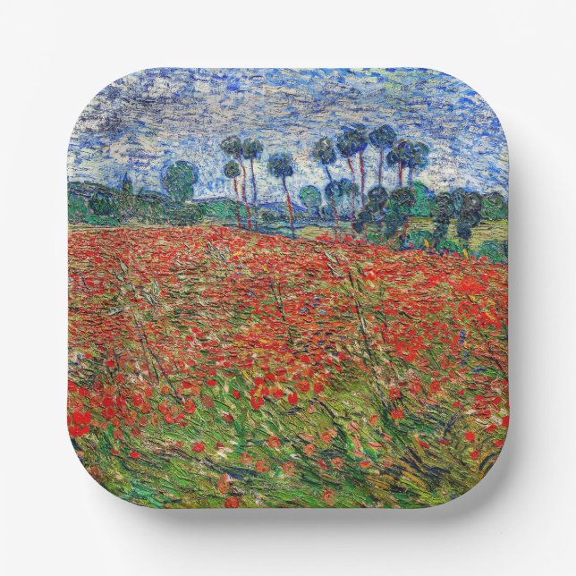 Vincent van Gogh - Poppy Field Paper Plates (Front)