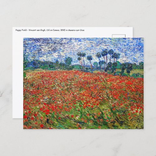 Vincent van Gogh _ Poppy Field Postcard