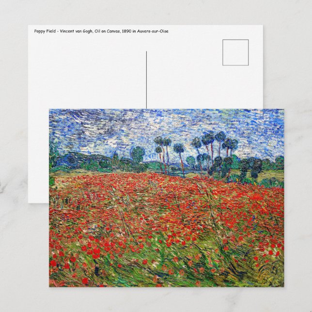 Vincent van Gogh - Poppy Field Postcard (Front/Back)