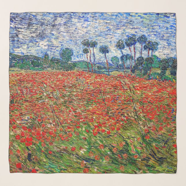 Vincent van Gogh - Poppy Field Scarf (Front (Horizontal))